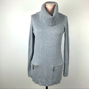 Cowl Neck Sweater with Zipper Accent